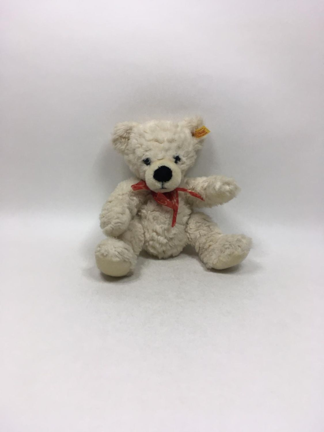 Steiff Teddy Benny mit Knopf und Fahne ( ohne Nummer ) stehend 30 cm selten