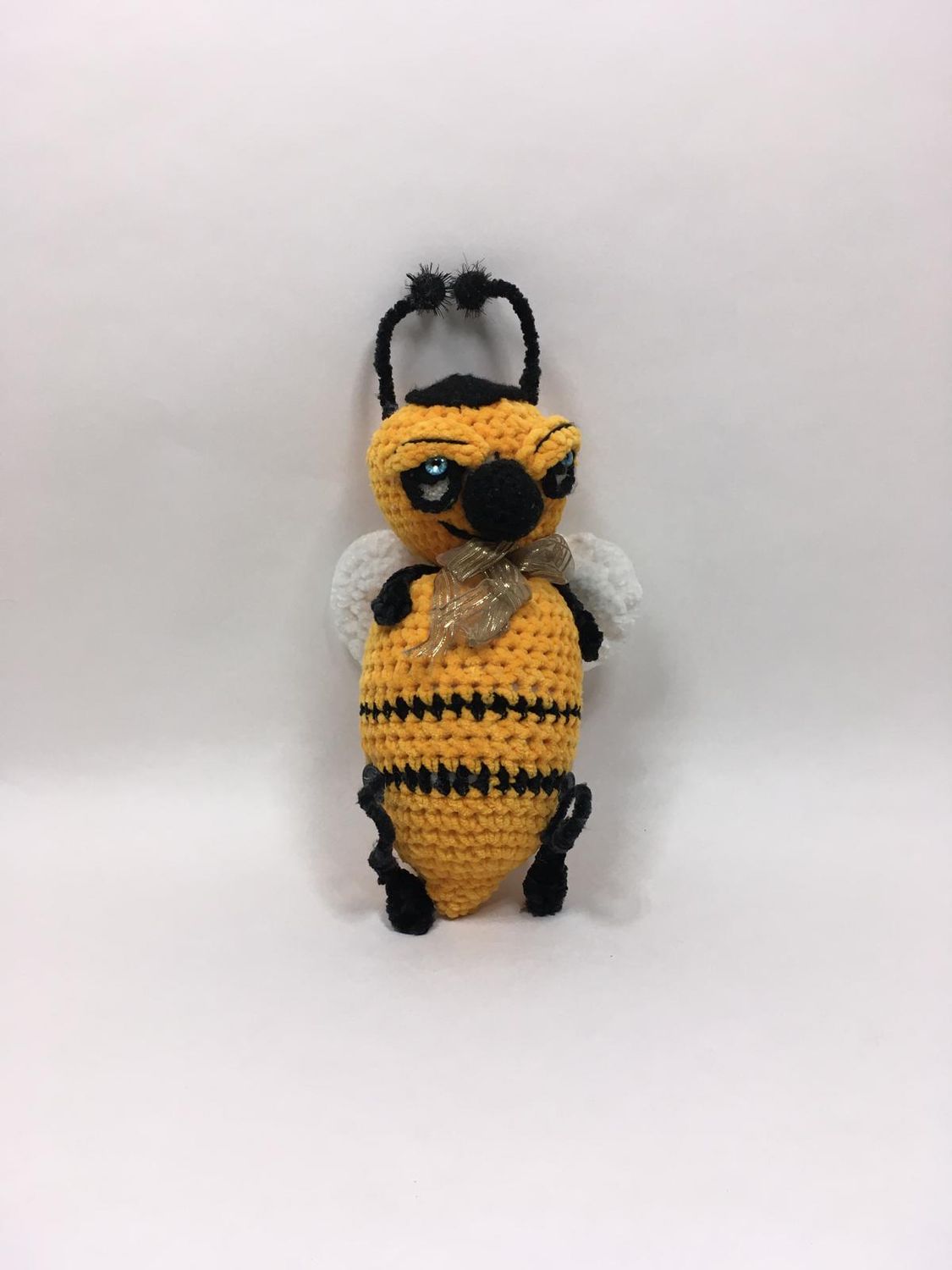 Hummel, Biene, Wespe Handarbeit Knuffel stehend 28 cm Unikat