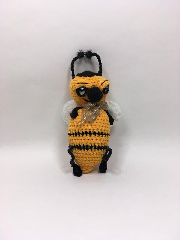 Hummel, Biene, Wespe Handarbeit Knuffel stehend 28 cm Unikat