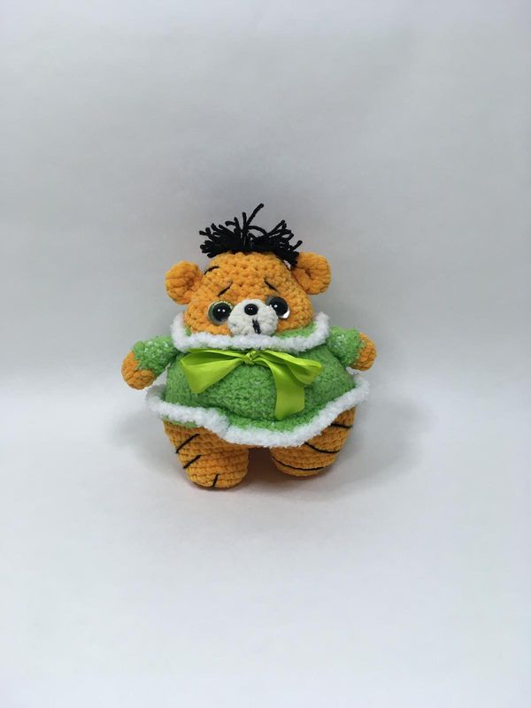 Tiger Handarbeit Knuffel stehend 25 cm Unikat