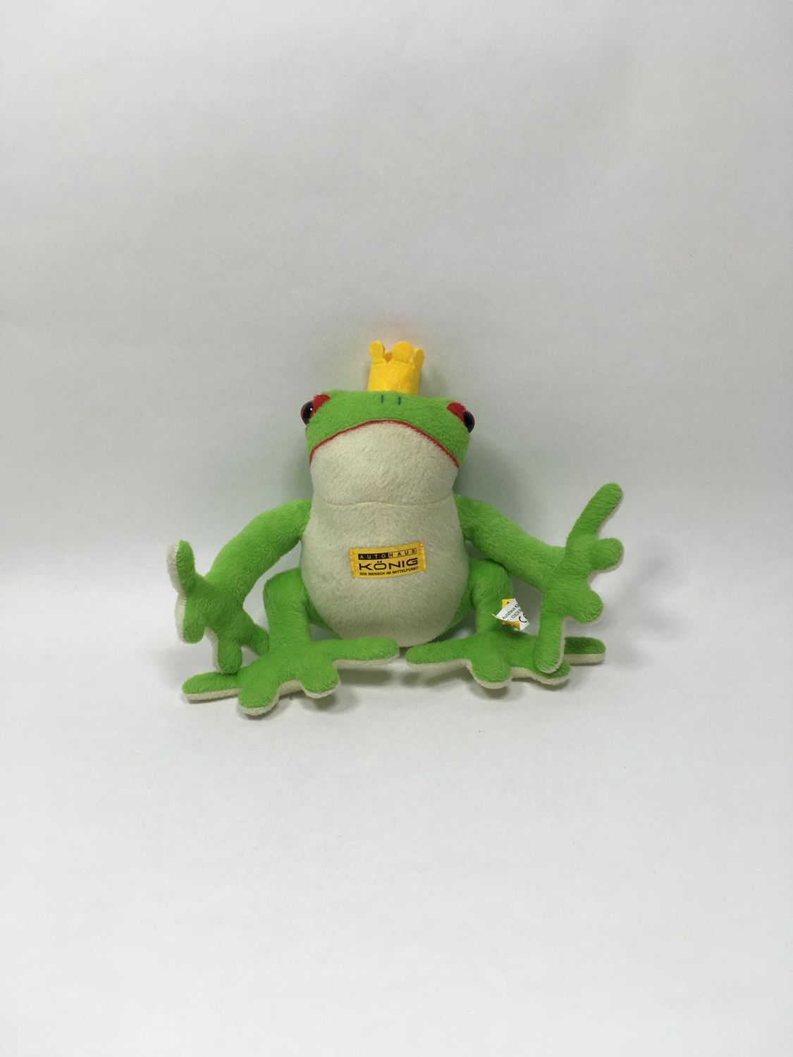 Frosch Froschkönig Autohaus König sitzend 25 cm Rarität