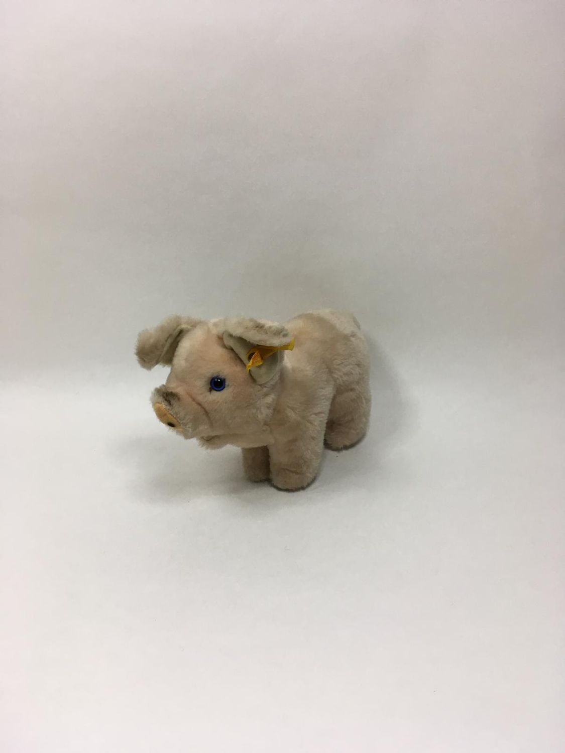 Steiff Schwein Drolly 081590 mit Knopf und Fahne stehend 33 cm selten