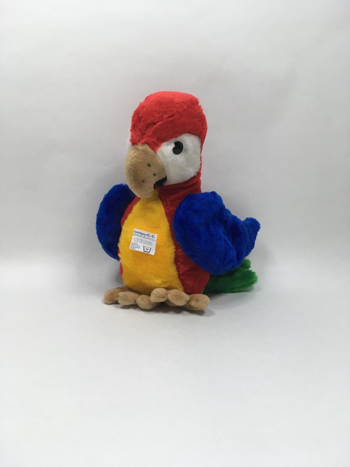 Papagei Greichgauer stehend 35 cm Neuwertig mit Etikett