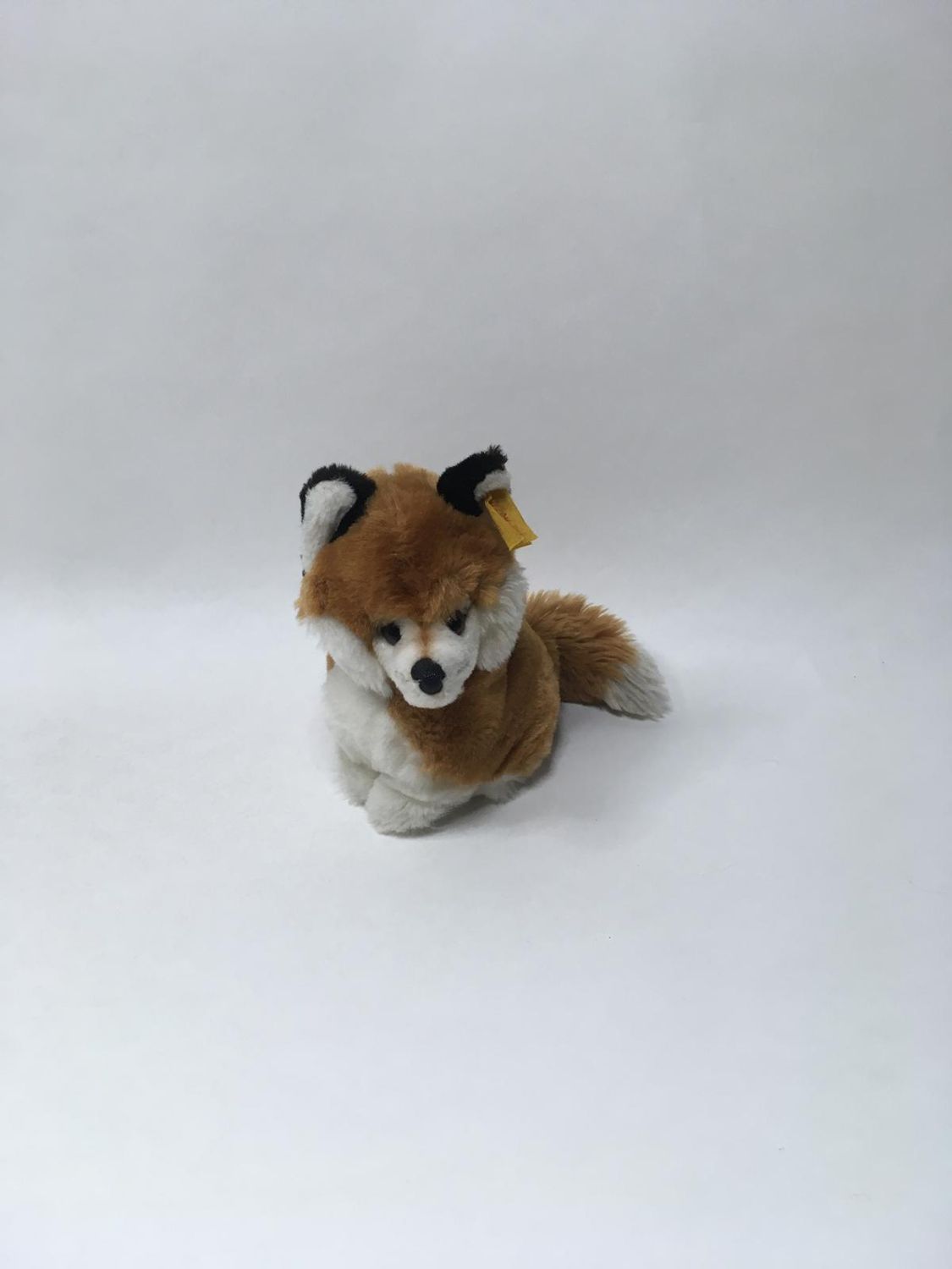 Steiff Fuchs Snuffy 077227 mit Knopf und Fahne sitzend 20 cm selten