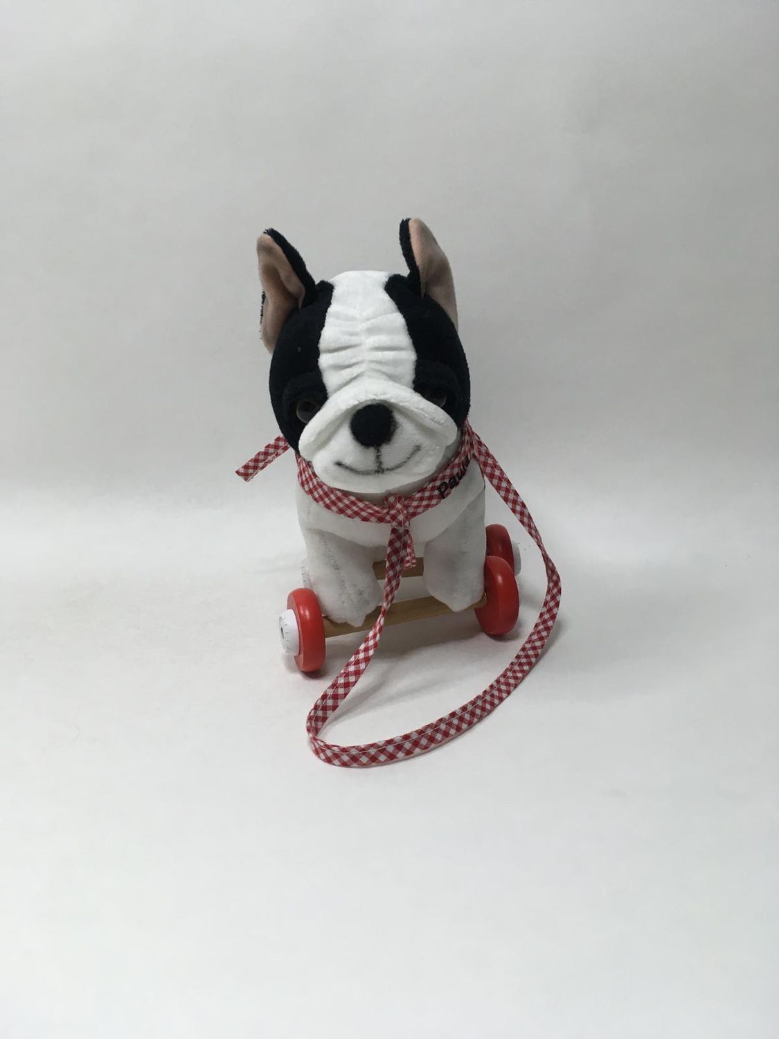 Hund Die Spiegelburg stehend mit Rollen 22 cm selten