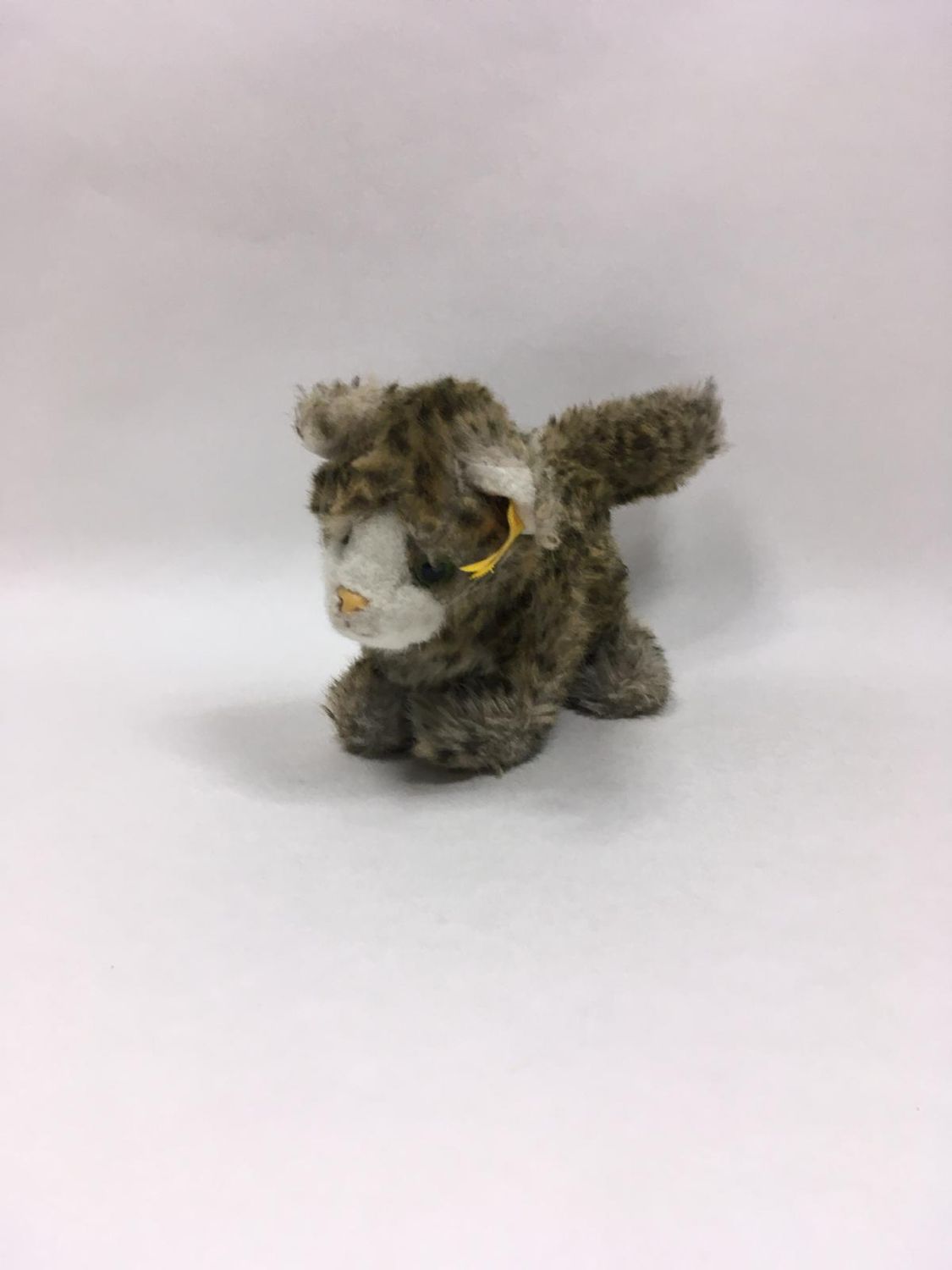 Steiff Katze Drolly 081347 mit Knopf und Fahne stehend 28 cm Sammlerstück