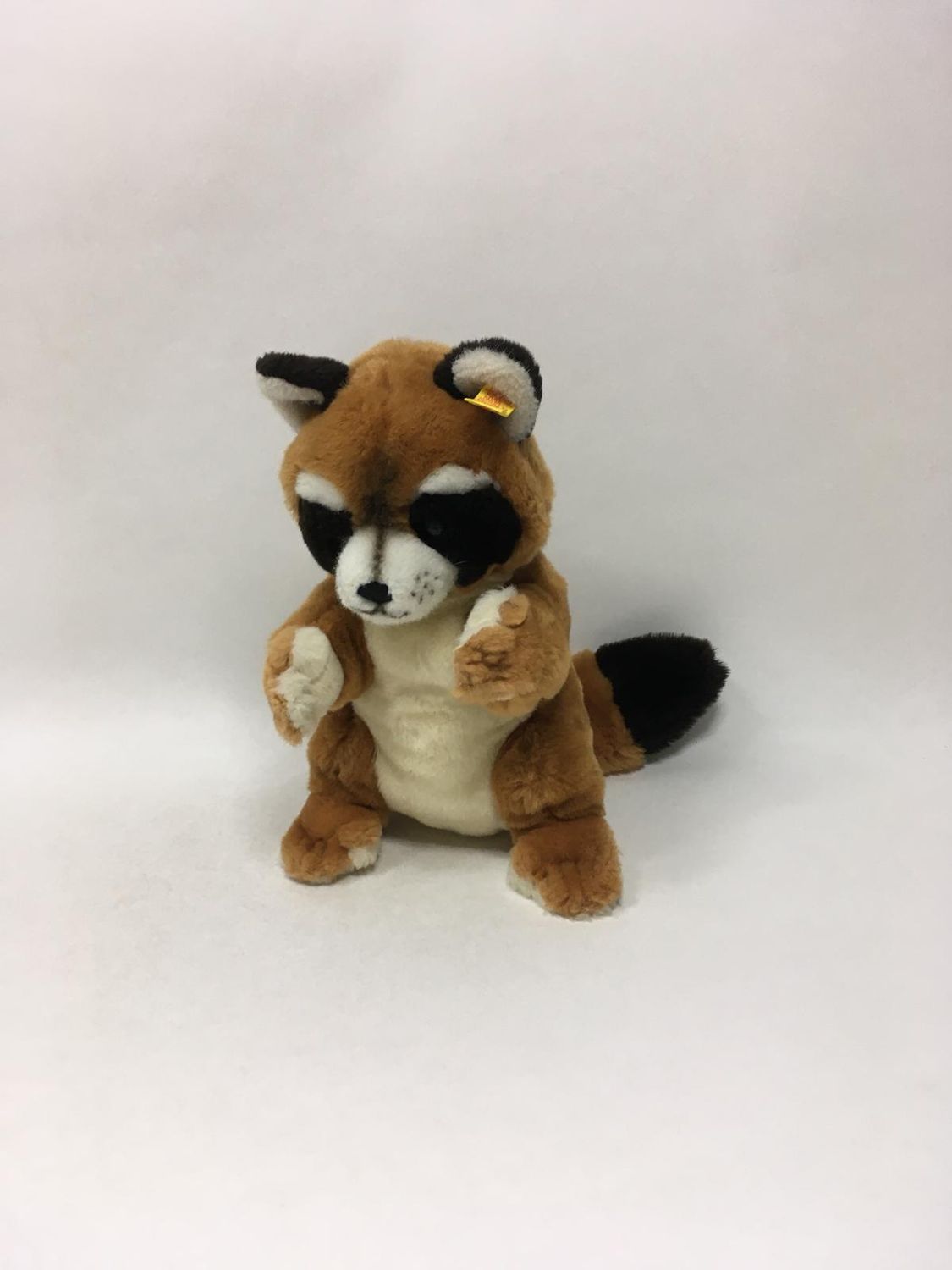 Steiff Waschbär Bobby 7962/26 mit Knopf und Fahne stehend 30 cm Mega Rarität