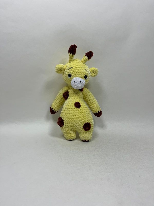 Giraffe Handarbeit Knuffel stehend 33 cm Unikat