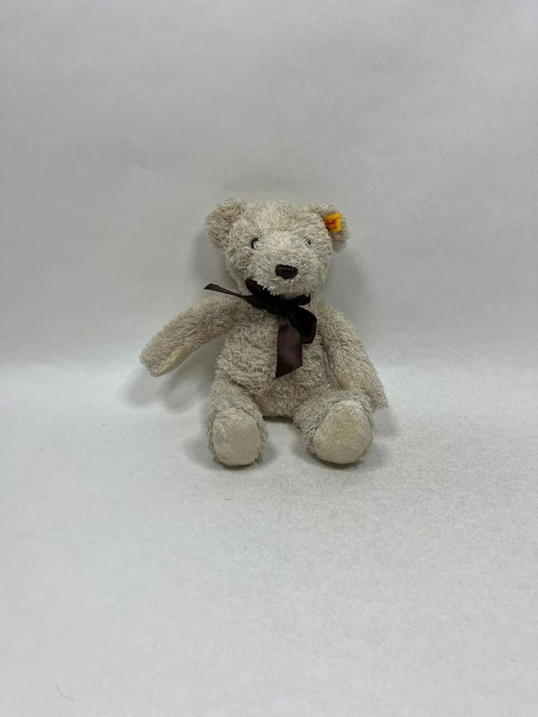 Steiff Teddy 022494 mit Knopf und Fahne stehend 28 cm selten Steiff Teddy 022494 mit Knopf und Fahne stehend 28 cm selten