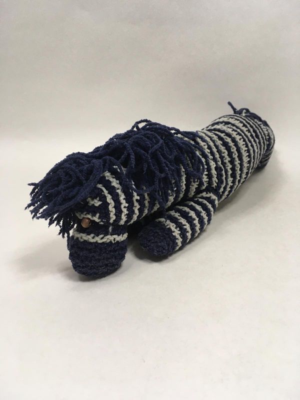 Zebra Handarbeit Knuffel liegend 45 cm Unikat