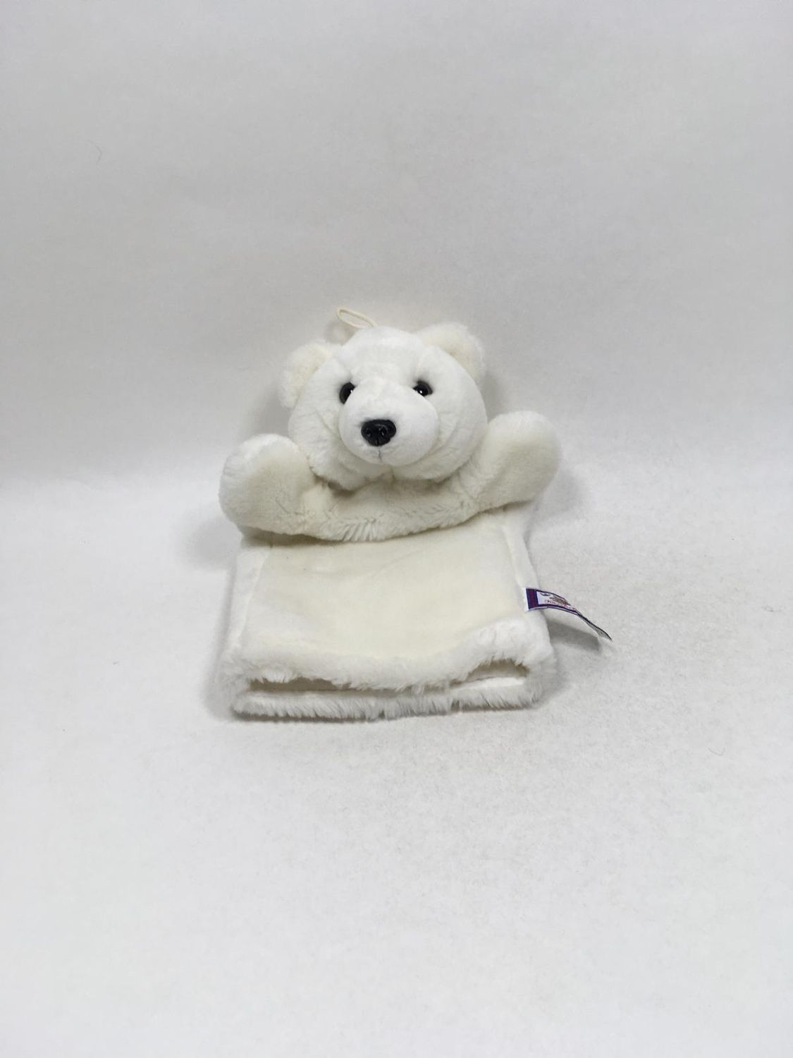 Eisbär Handpuppe Kuschelwuschel stehend 33 cm selten