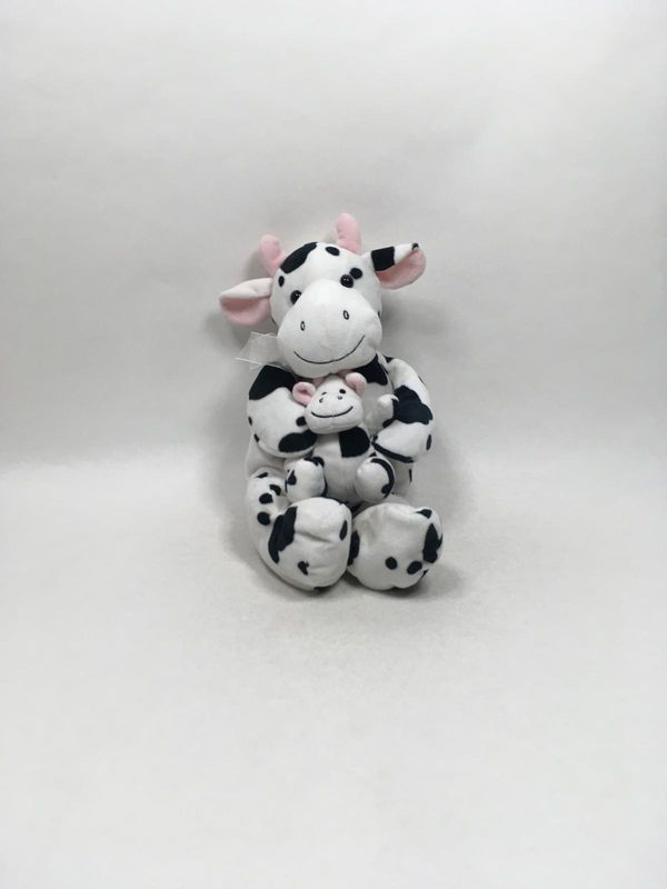 Kuh mit Baby Knuffel stehend 45 cm Mega selten