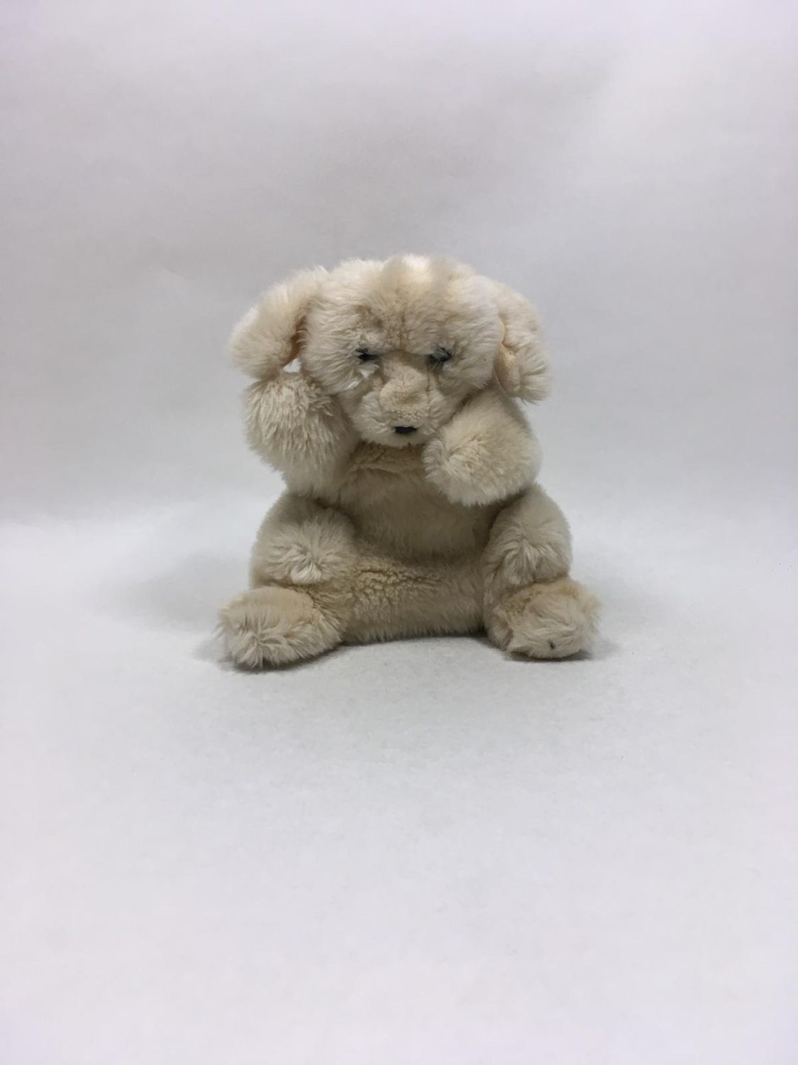 Hund Handpuppe Wasi stehend 28 cm selten