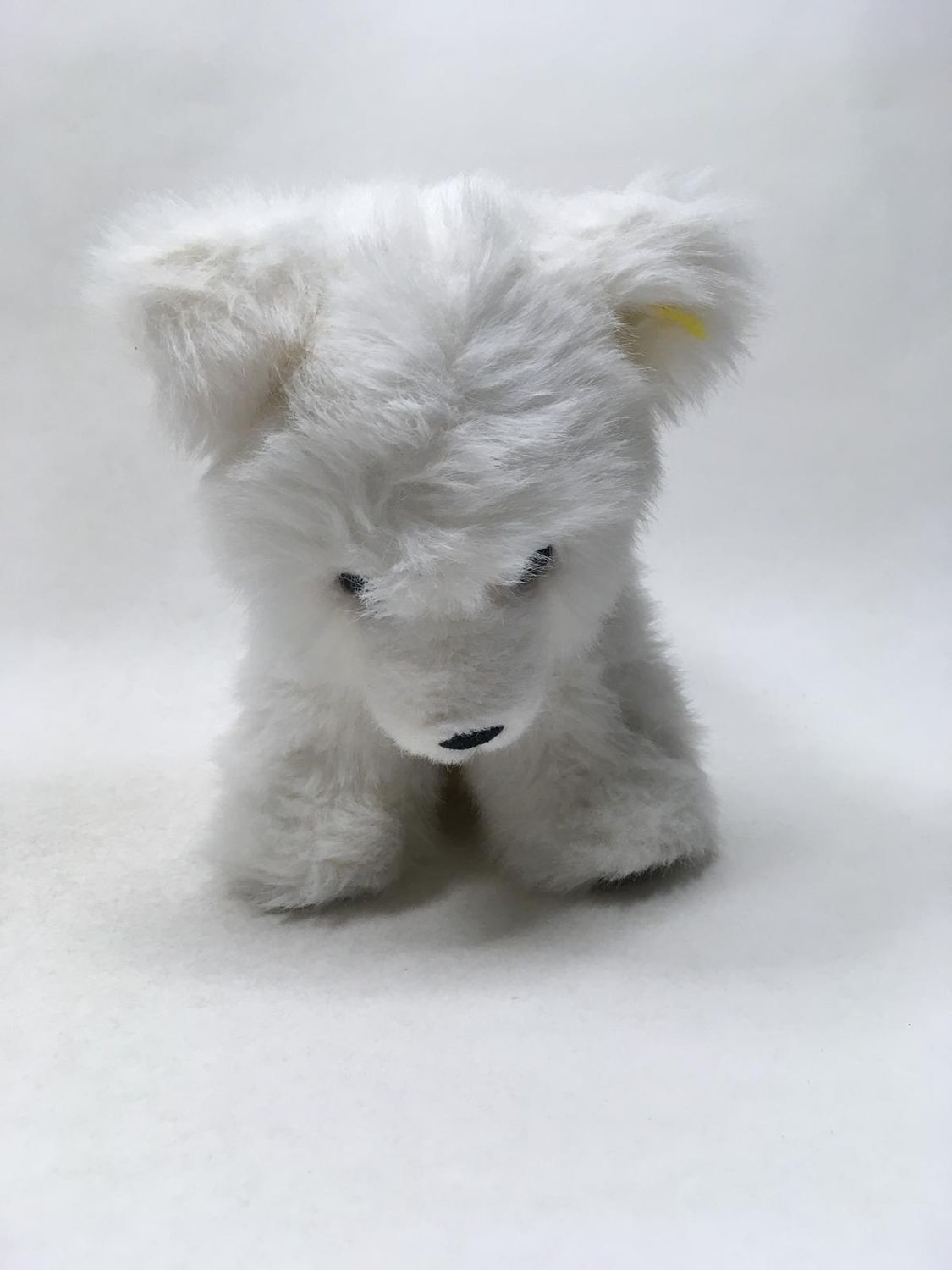 Steiff Eisbär mit Knopf und Fahne ( nicht lesbar ) stehend 23 cm Mega selten