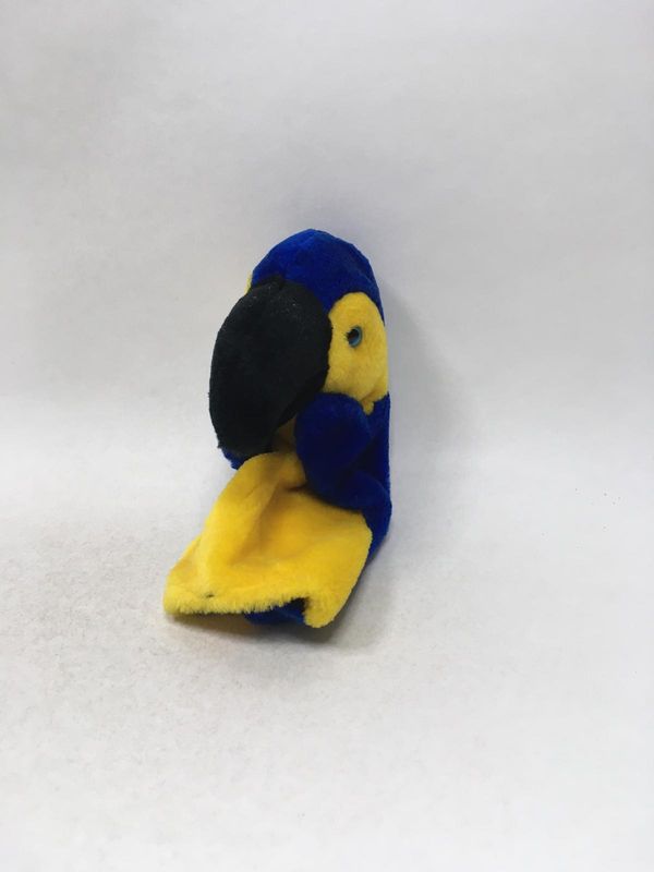 Papagei Handpuppe Knuffel stehend 28 cm selten