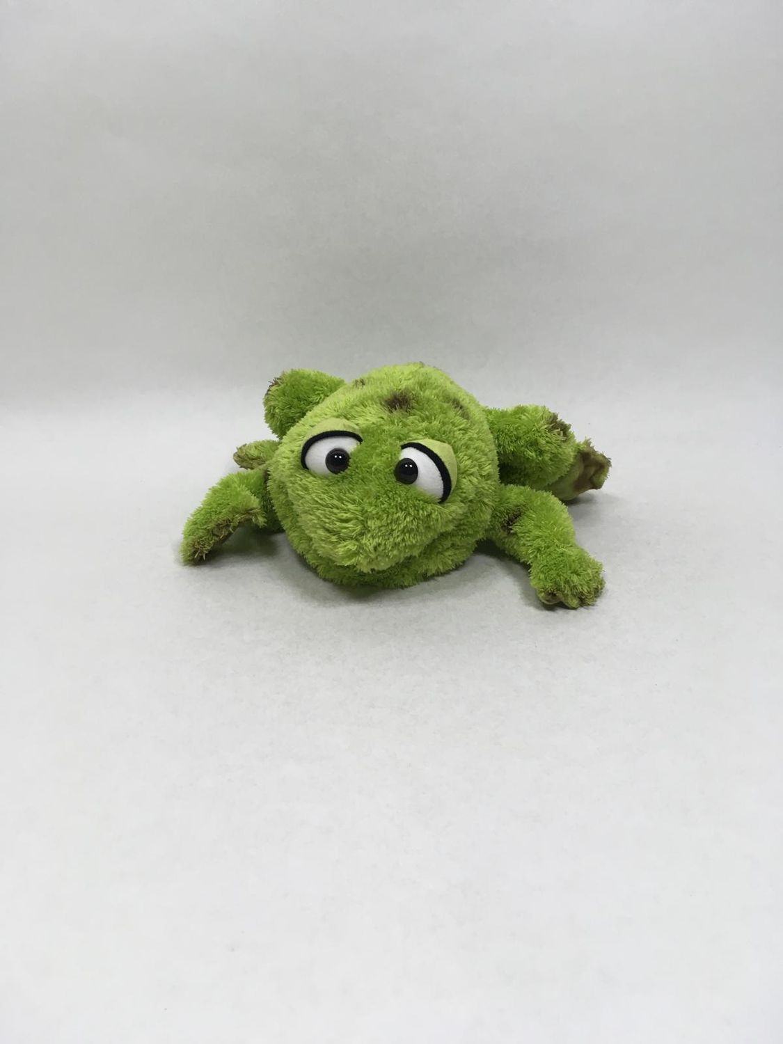 Frosch Handpuppe Kleiner Rolf Living Puppets liegend 18 cm selten