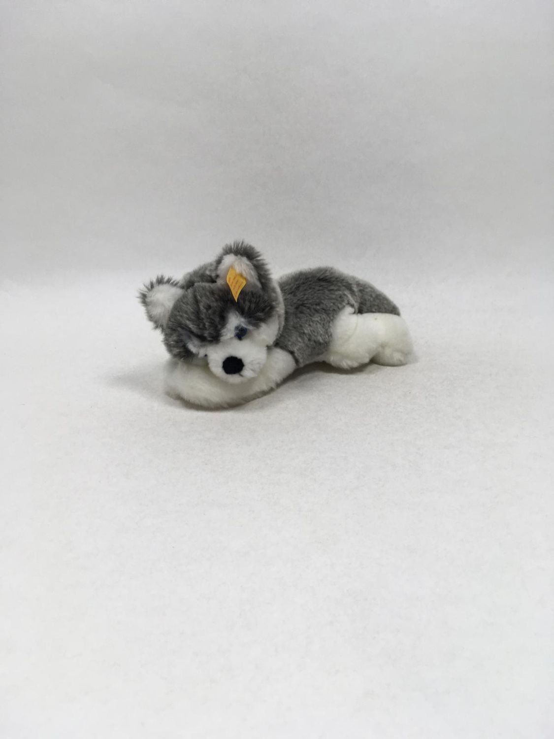 Steiff Hund Husky Bernie 280078 mit Knopf und Fahne liegend 25 cm Mega selten