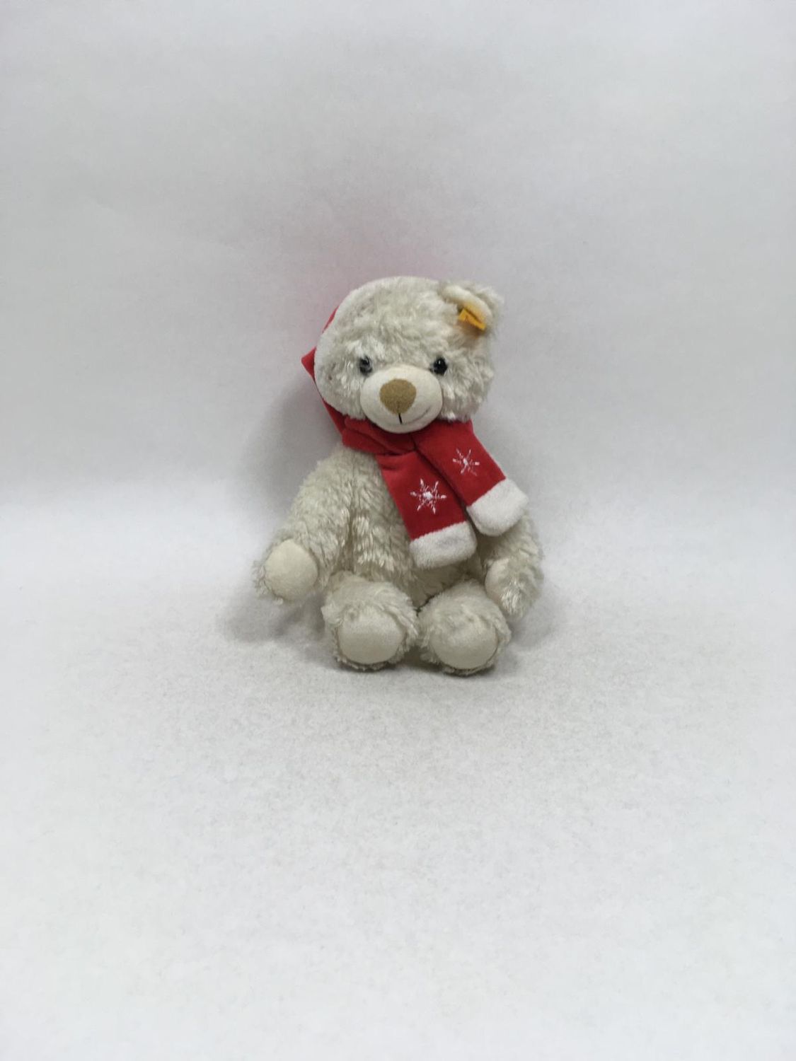 Steiff Teddy Cosy Friends Teddybär Weihnachtsmann 022401 mit Knopf und Fahne stehend 28 cm Rarität