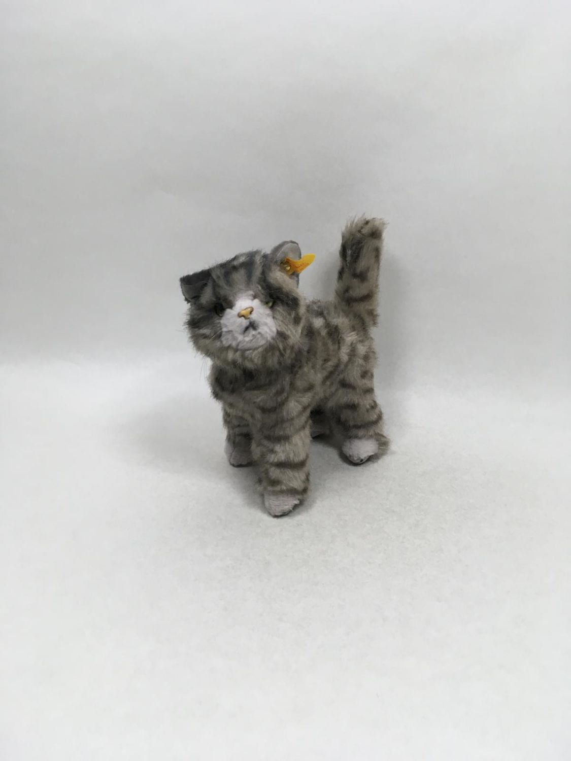 Steiff Whiskas Katze 075339 mit Knopf und Fahne stehend 25 cm Mega Rarität