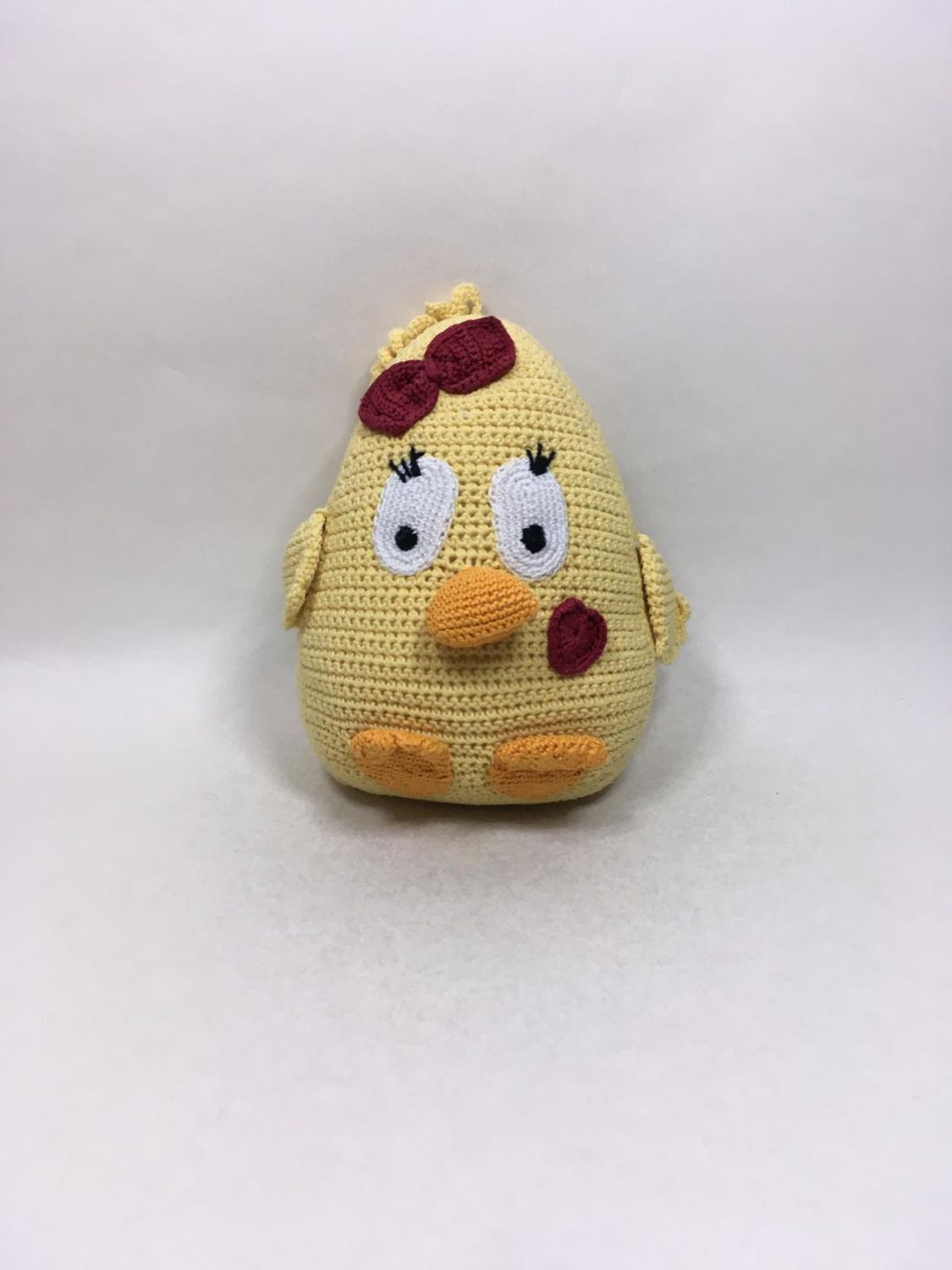 Huhn Handarbeit Knuffel stehend 30 cm Unikat