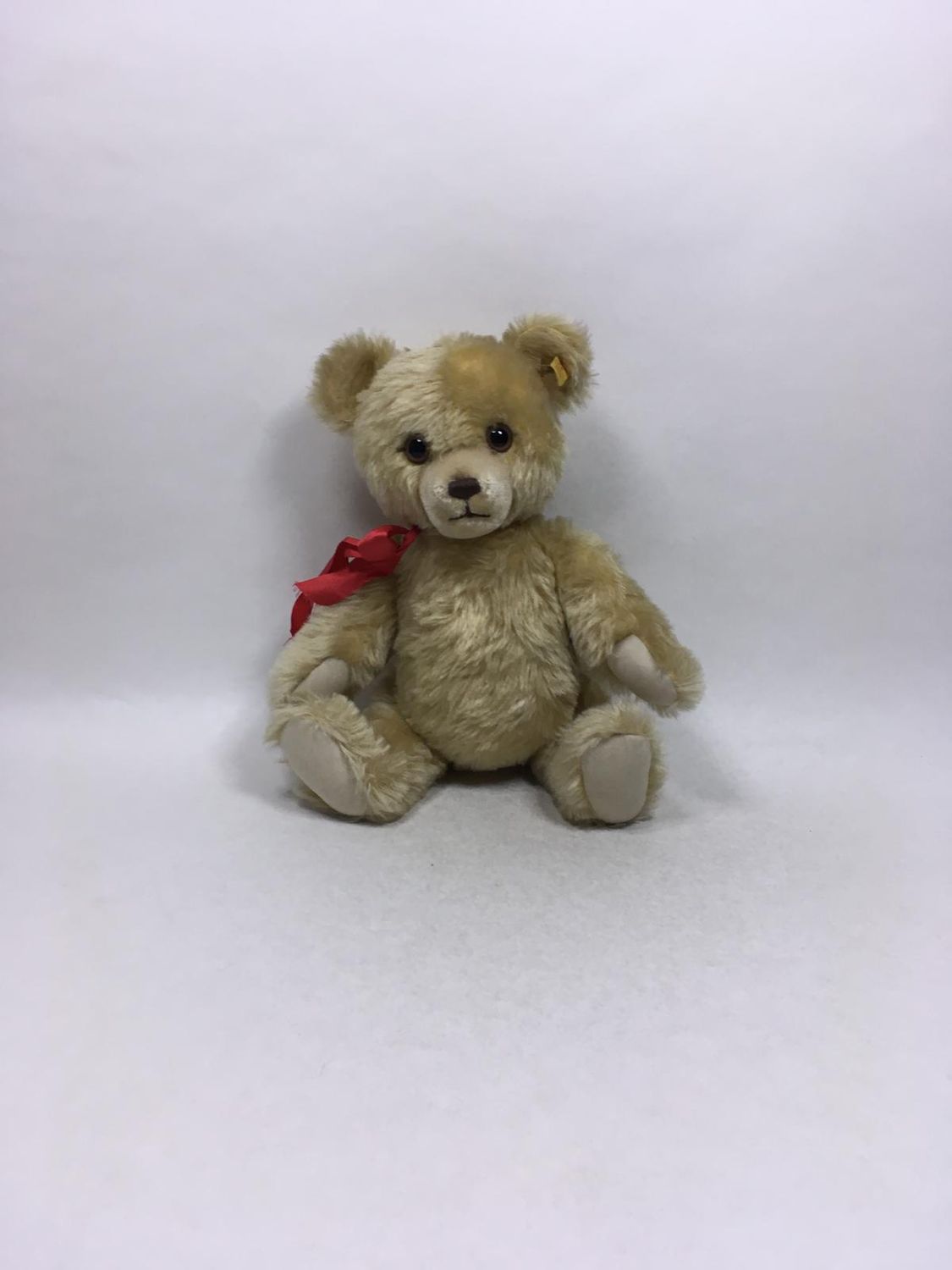 Steiff Teddy Brummbär mit Brummstimme 011788 mit Knopf und Fahne stehend 38 cm Sammlerstück