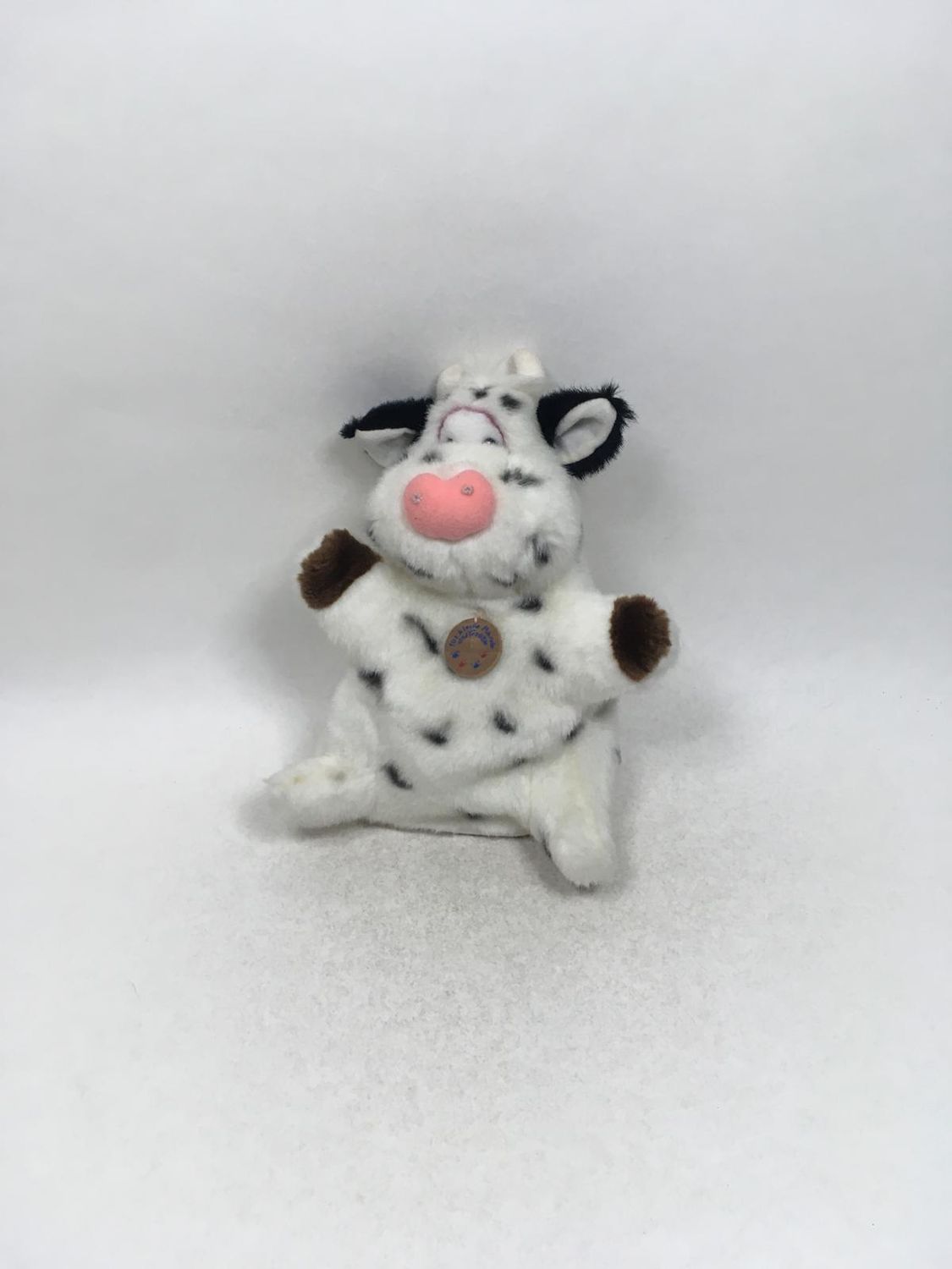 Kuh Handpuppe Bauer stehend 27 cm selten