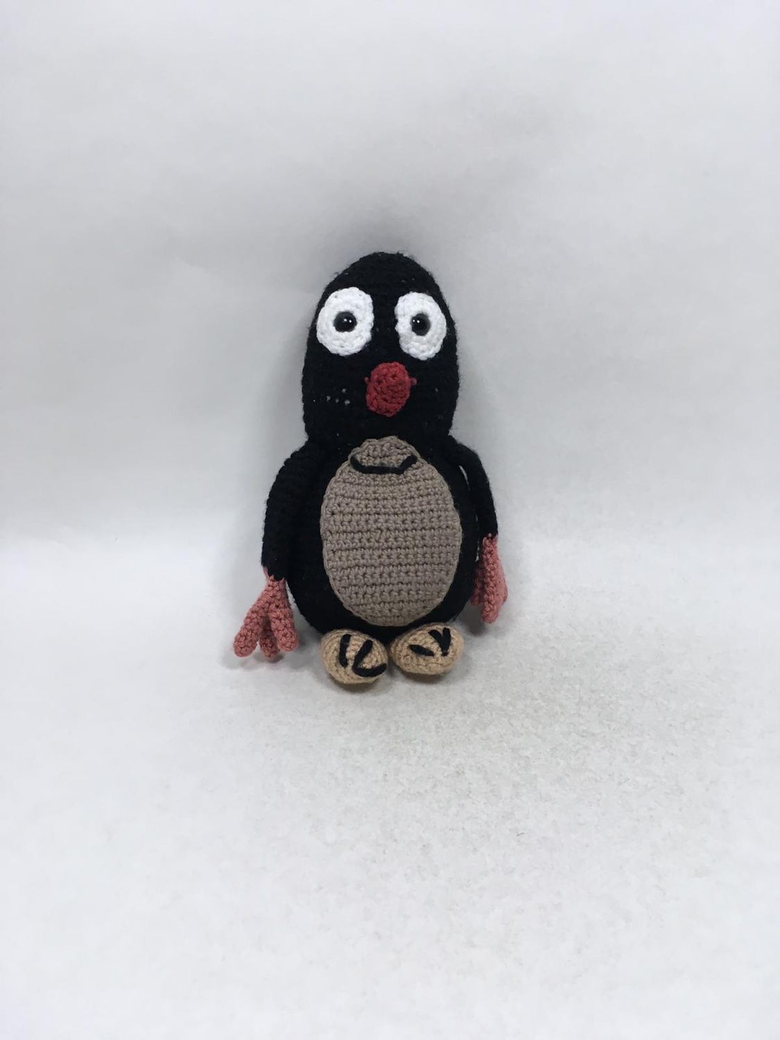 Sendung mit der Maus Maulwurf Handarbeit Knuffel stehend 25 cm Unikat