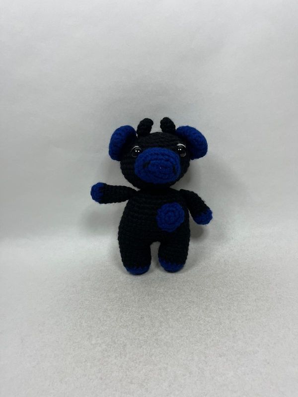 Kuh Handarbeit Knuffel stehend 28 cm Unikat