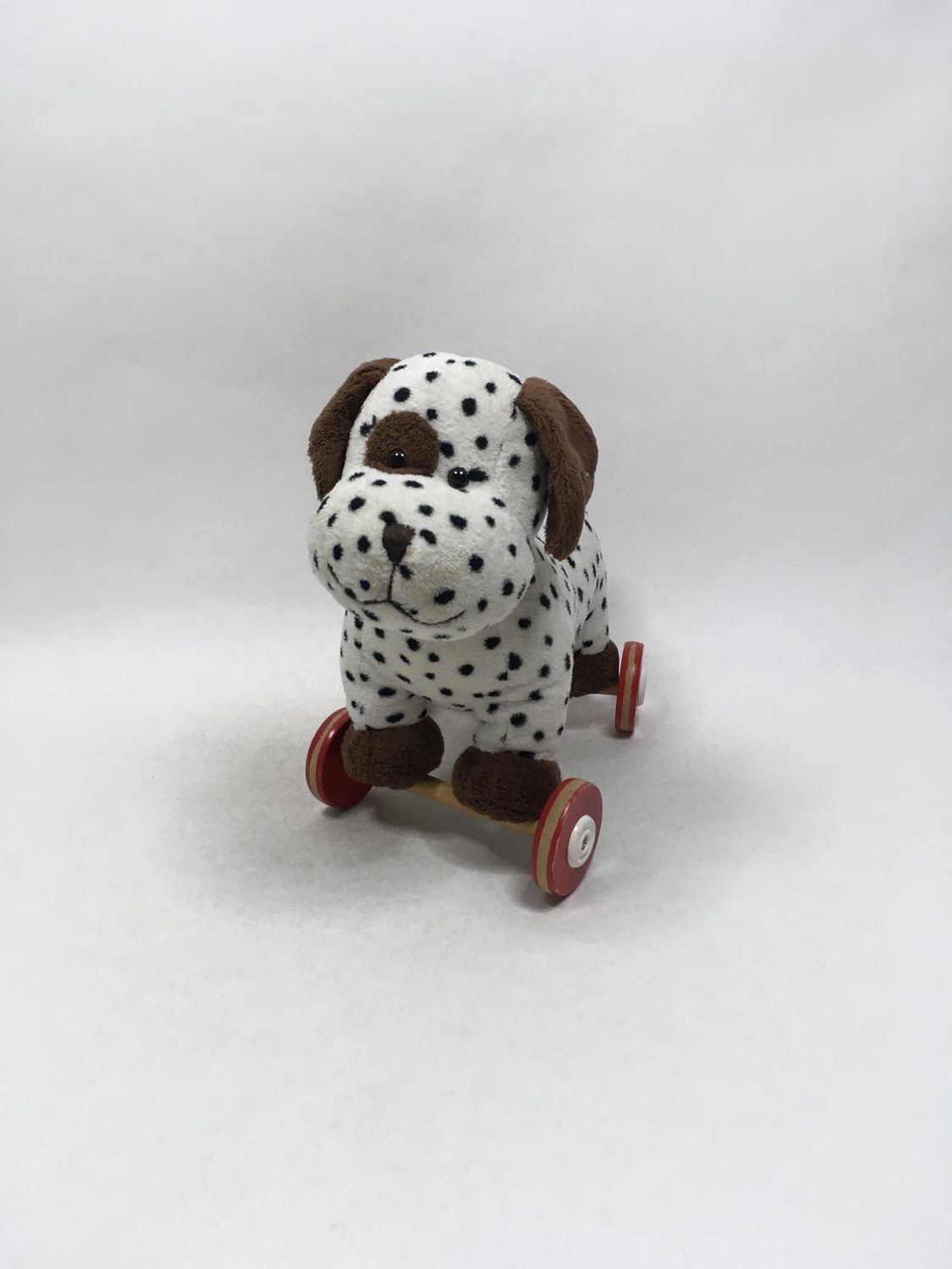 Hund Die Spiegelburg stehend mit Rollen 28 cm selten