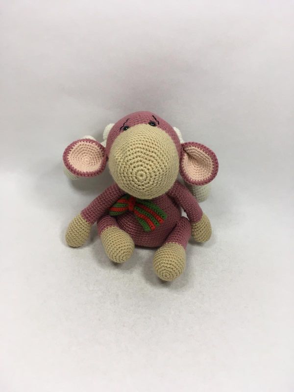 Elch Handarbeit Knuffel sitzend 30 cm Unikat