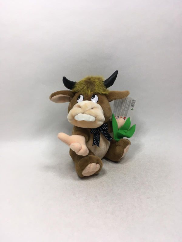 Kuh Stier Büffel Belmonte sitzend 25 cm Neuwertig mit Etikett