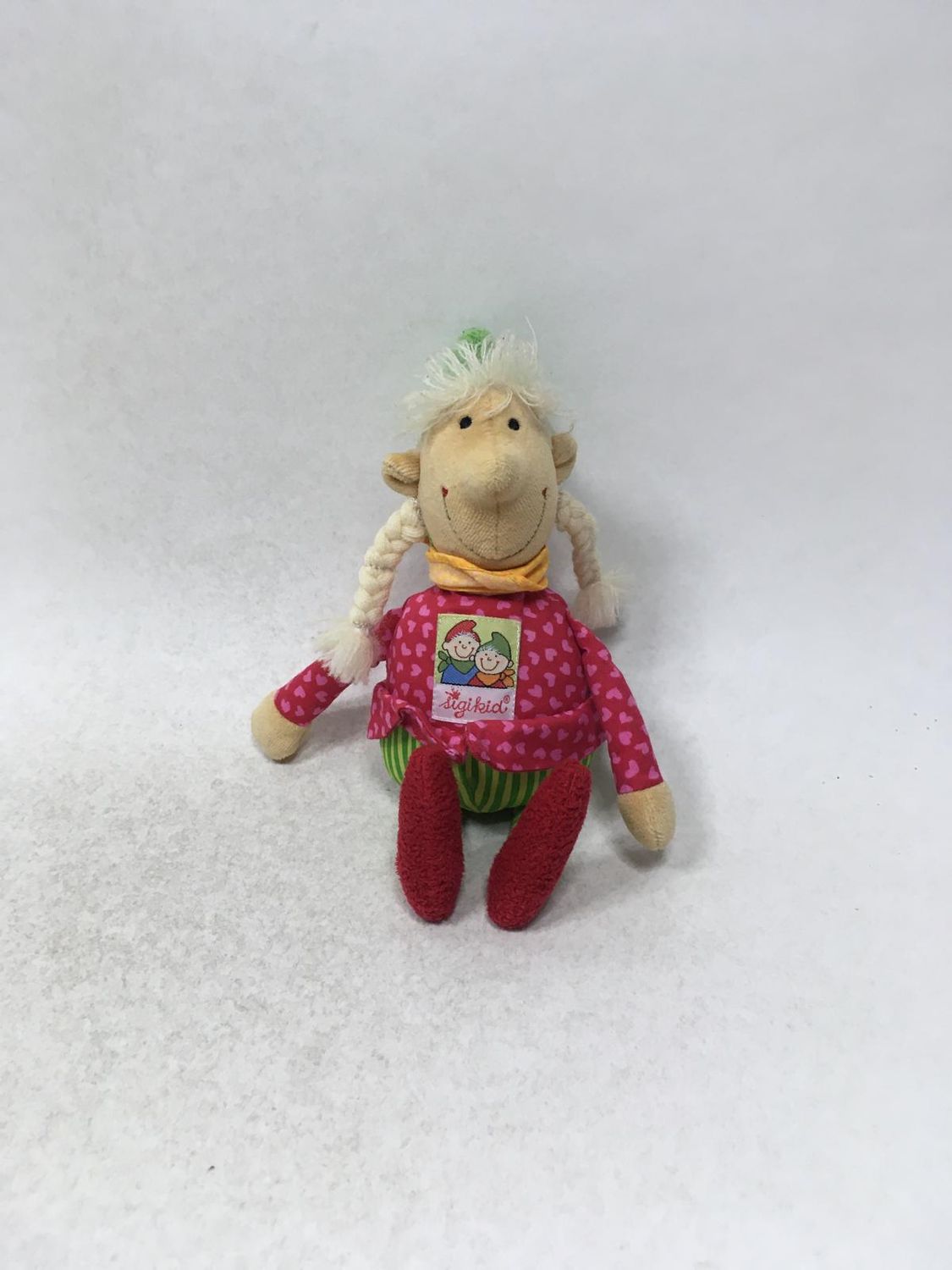 Puppe Wichtel Sigikid "Zipfli &amp; Zöpfli" stehend 23 cm selten