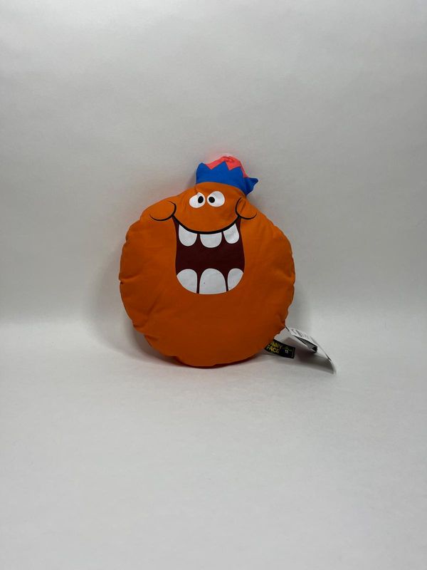 Deko Kissen Orange Funny Face stehend 33*25 cm Rarität Neuwertig mit Etikett