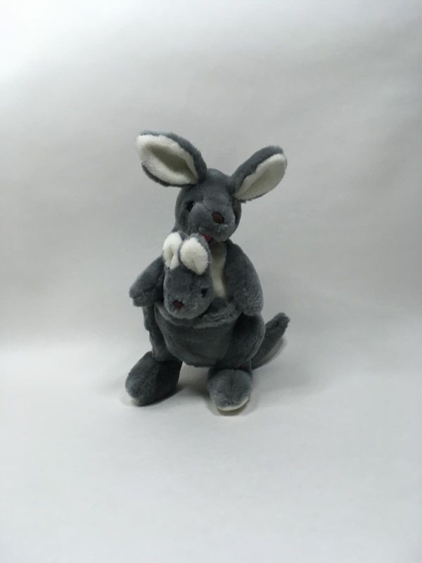 Känguru mit Baby Knuffel stehend 40 cm selten