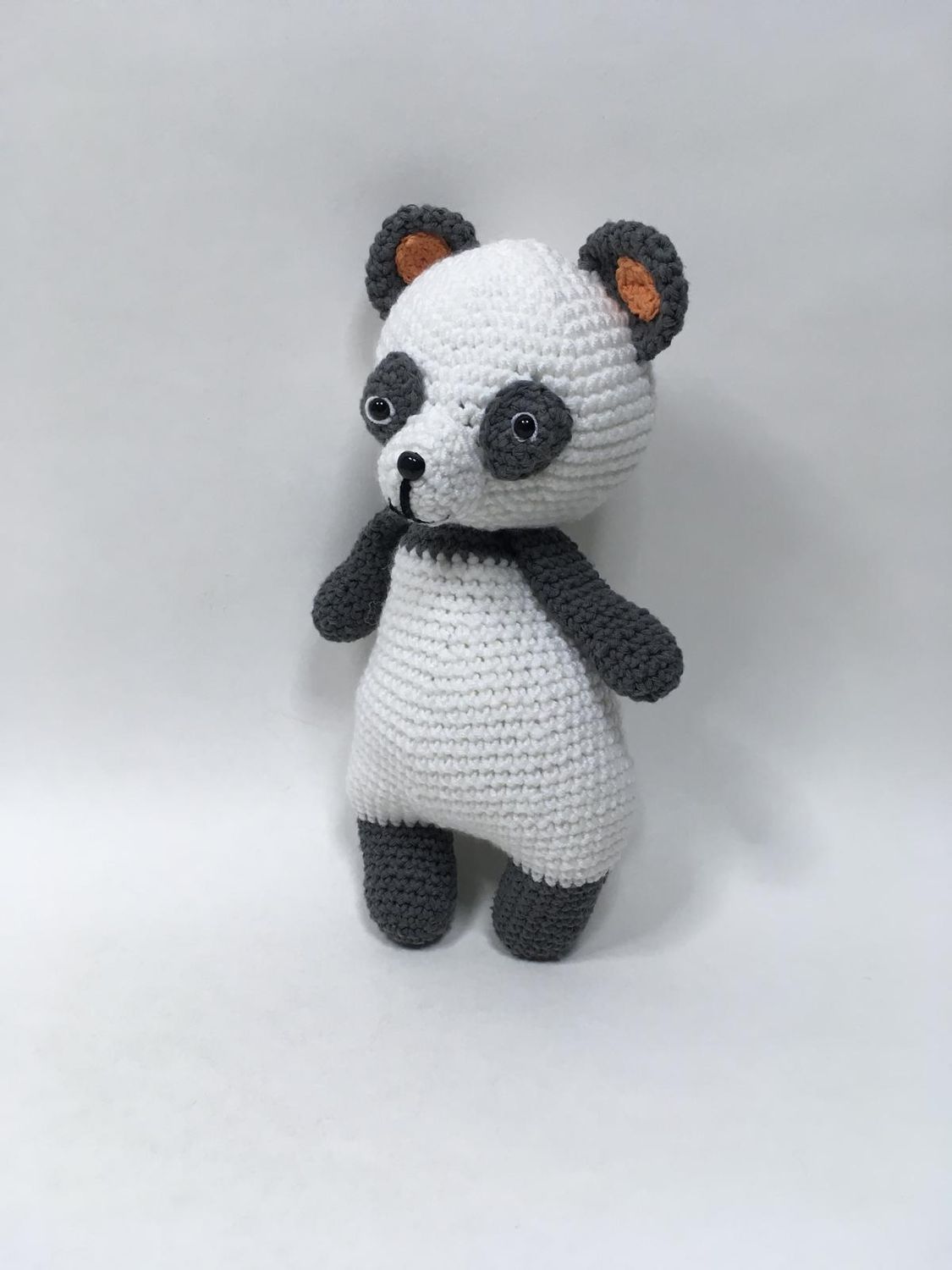 Panda Handarbeit Knuffel stehend 30 cm Unikat