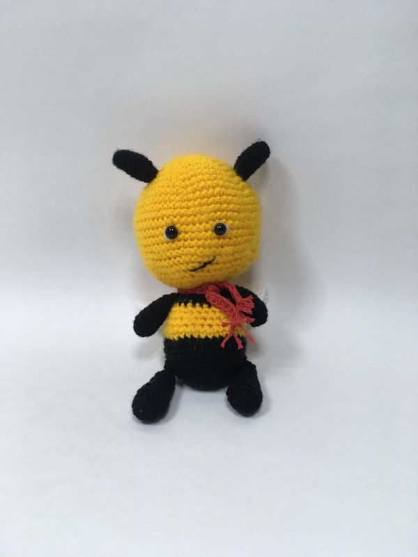 Hummel, Biene, Wespe Handarbeit Knuffel stehend 25 cm Unikat