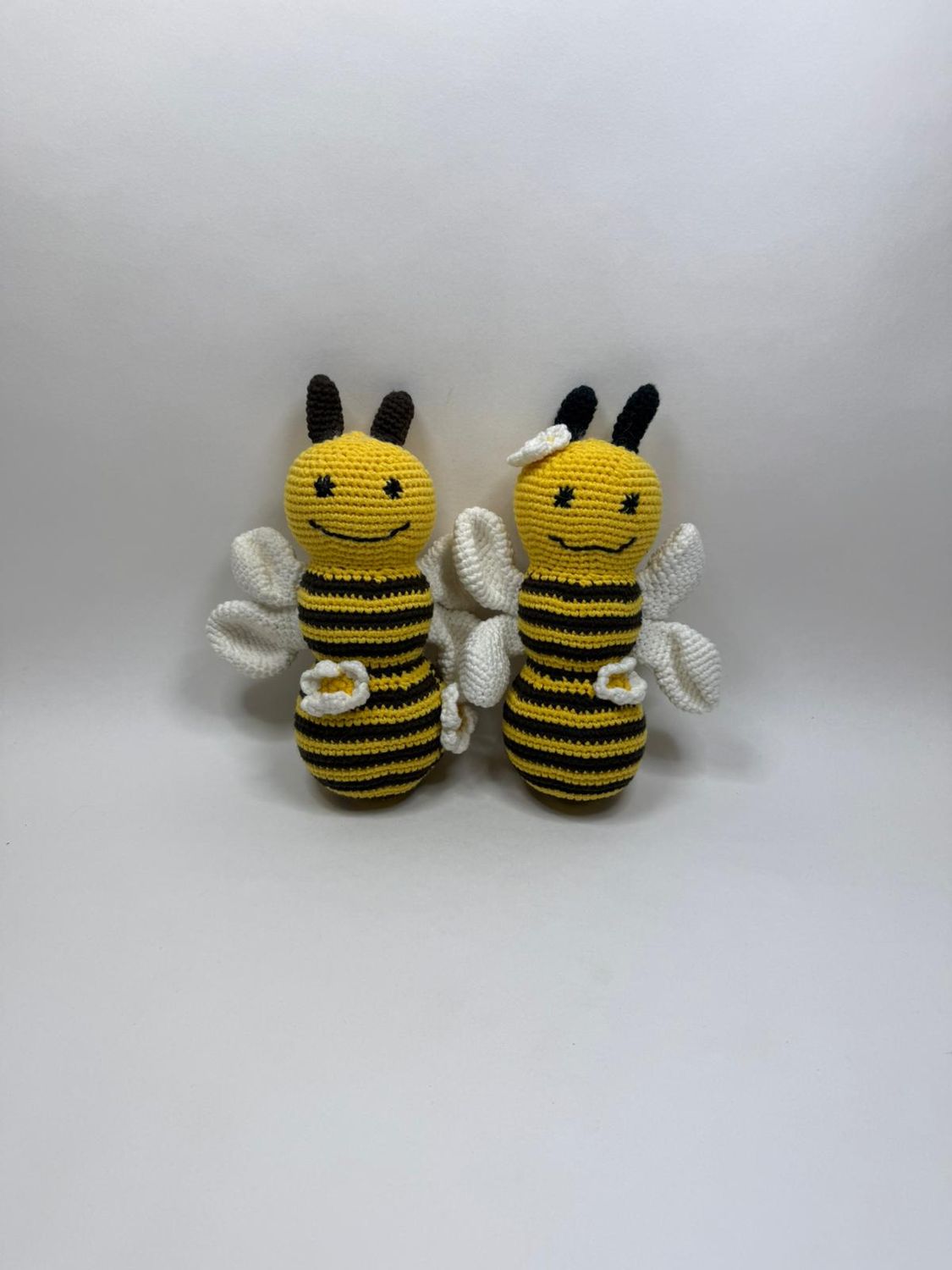 Hummel, Biene, Wespe Paar Handarbeit Knuffel stehend 26 cm Unikat