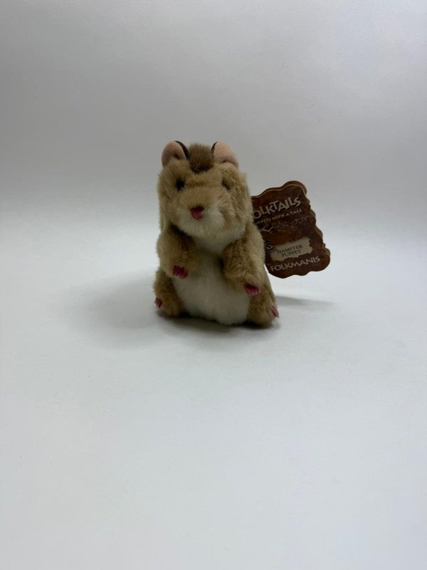 Hamster Handpuppe Folkmanis sitzend 18 cm Neuwertig mit Etikett