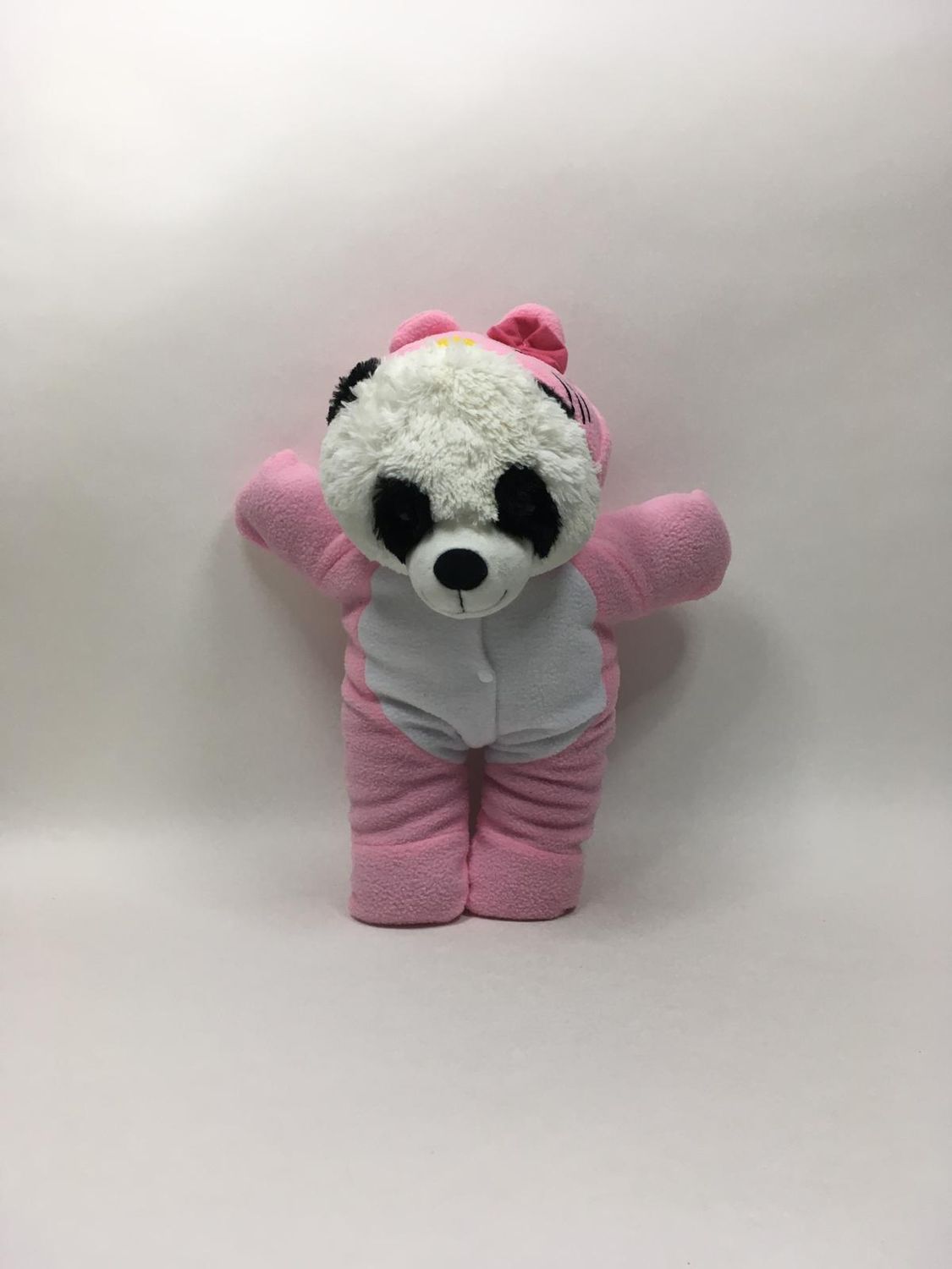 Panda Knuffel im Hello Kitty Anzug stehend 40 cm Mega Sammlerstück