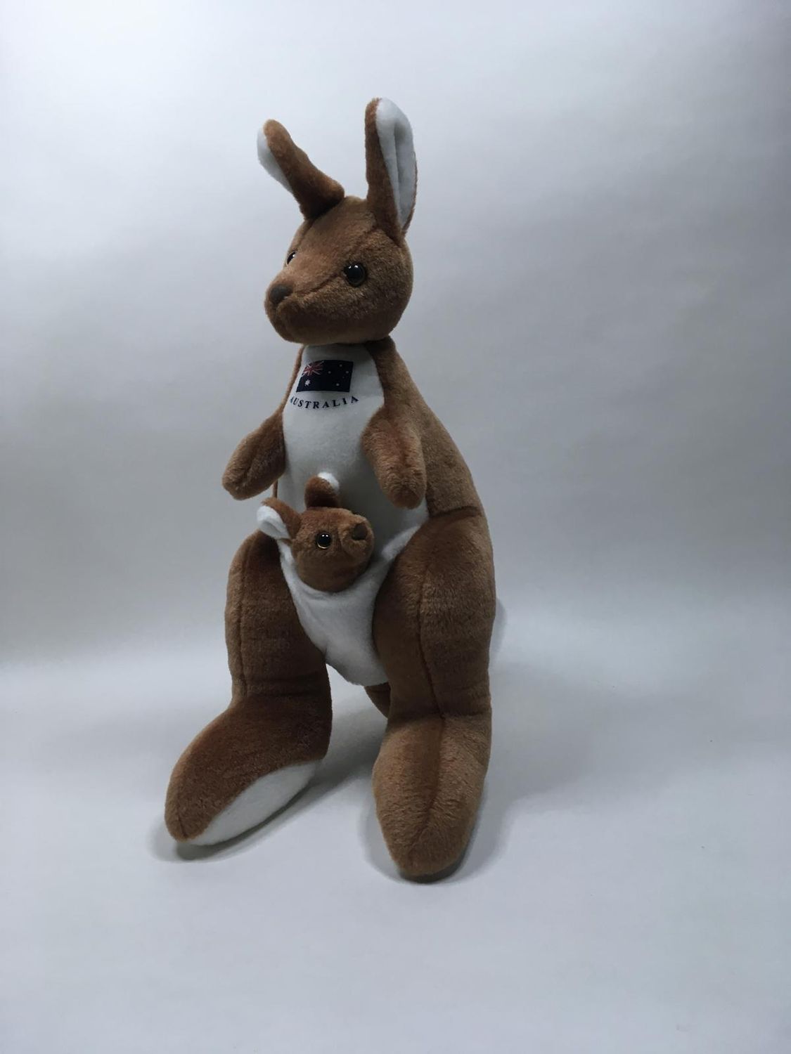 Känguru mit Baby XL Knuffel stehend 48 cm Rarität