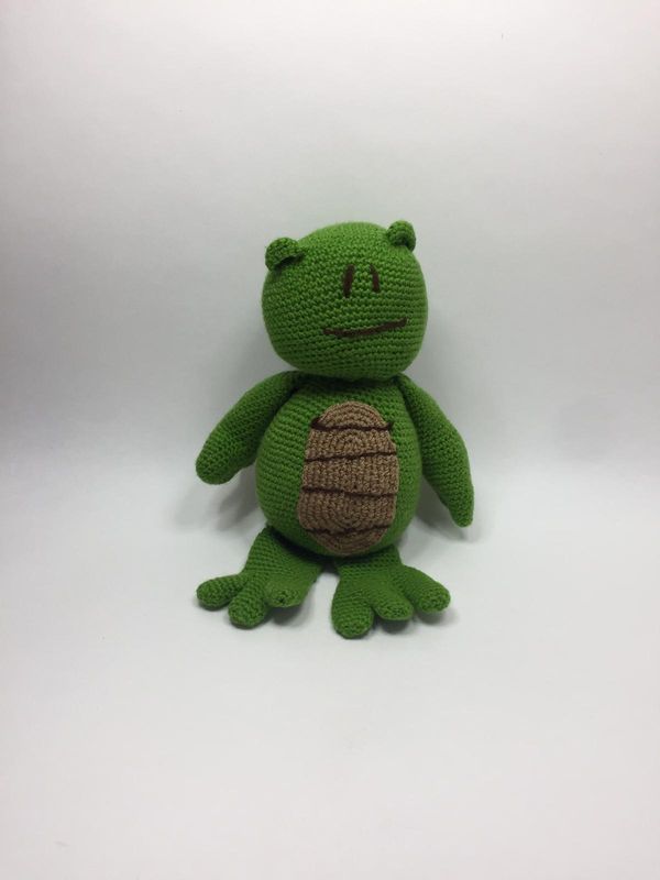 Schildkröte Handarbeit Knuffel stehend 45 cm Unikat