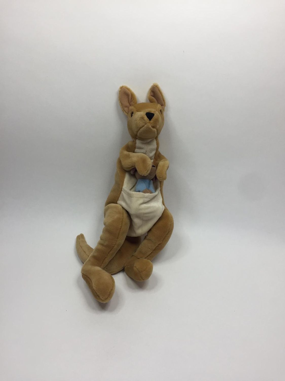 Känguru mit Baby Handpuppe Knuffel stehend 48 cm Sammlerstück