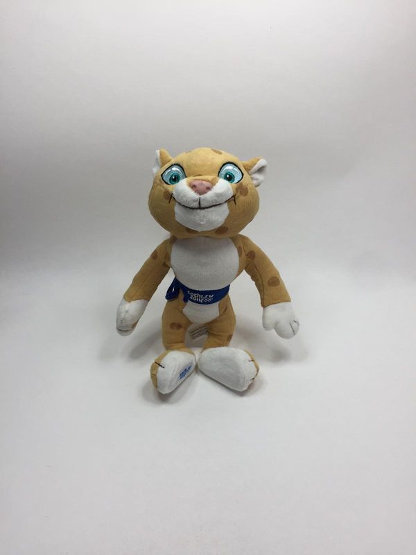 Leopard Schneeleopard Maskottchen Olympische Winterspiele Sochi 2014 stehend 38 cm Sammlerstück