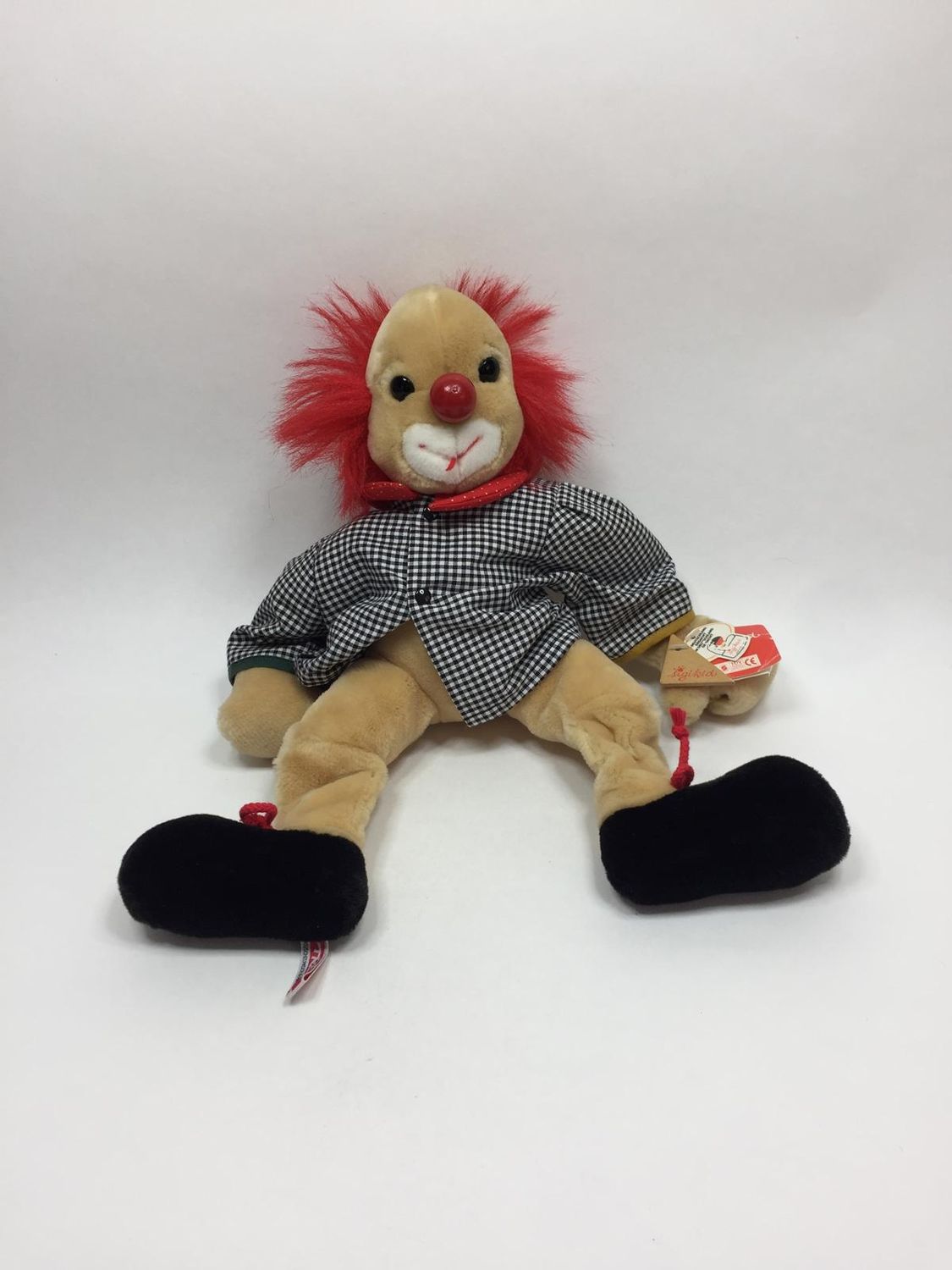 Puppe Clown Sigikid stehend 38 cm Sammlerstück mit Etikett