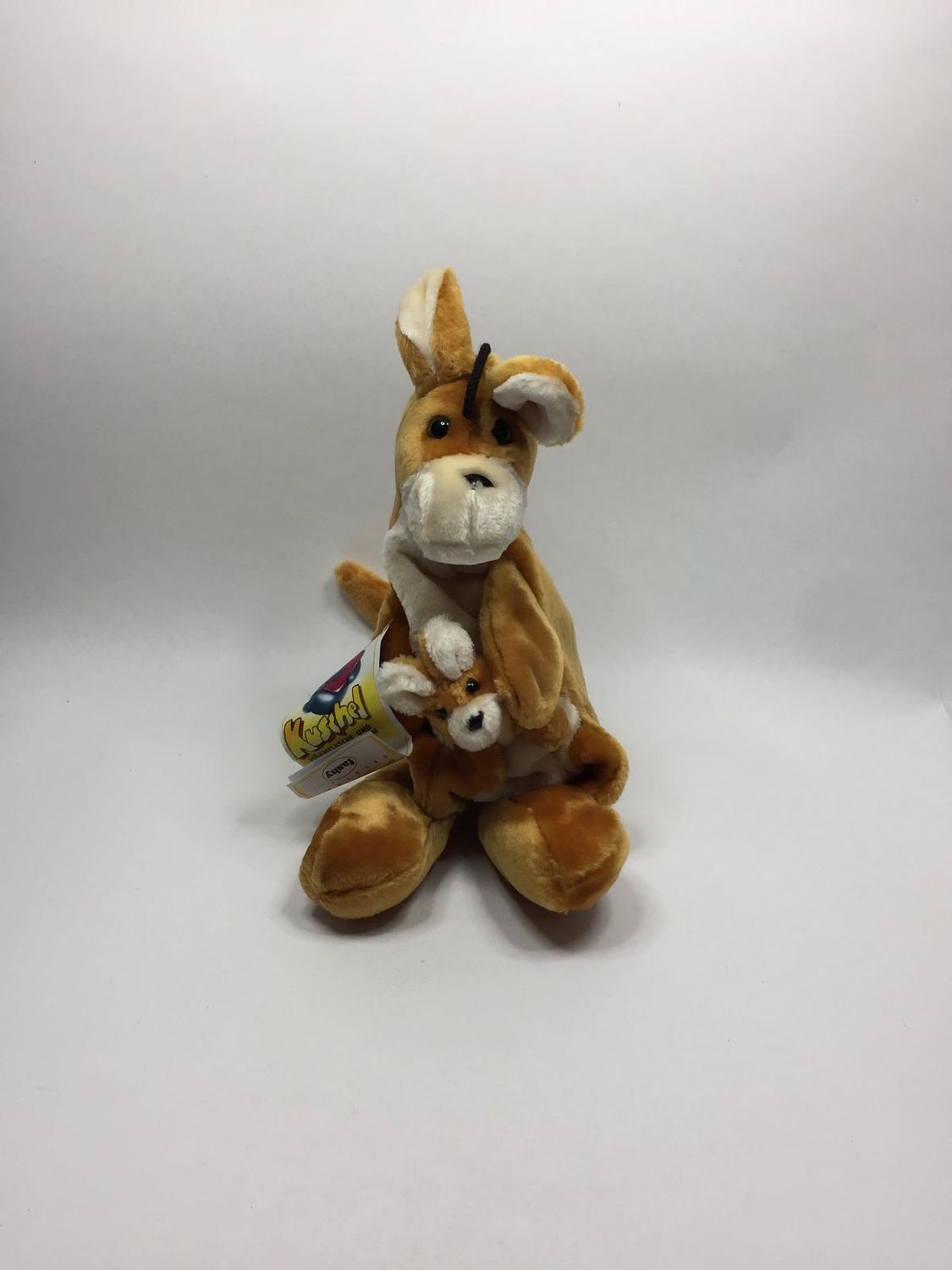 Känguru mit Baby Wärmeflasche Fashy stehend 43 cm Rarität Neuwertig mit Etikett