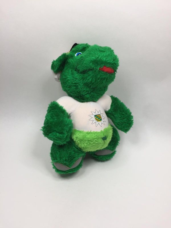 Dinosaurier Sonni "Poldi" Polizeidinosaurier und Kinderpolizist der Polizei Sachsen stehend 35 cm Mega Sammlerstück