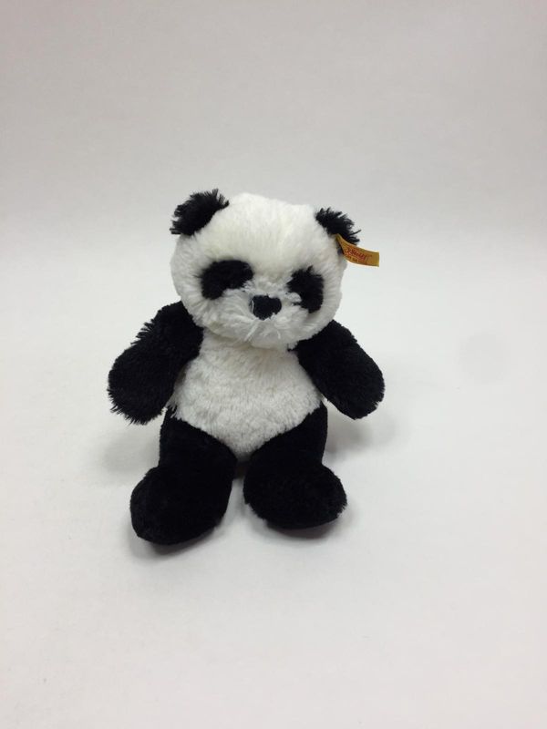 Steiff Panda Ming 075766 mit Knopf und Fahne stehend 17 cm Sammlerstück