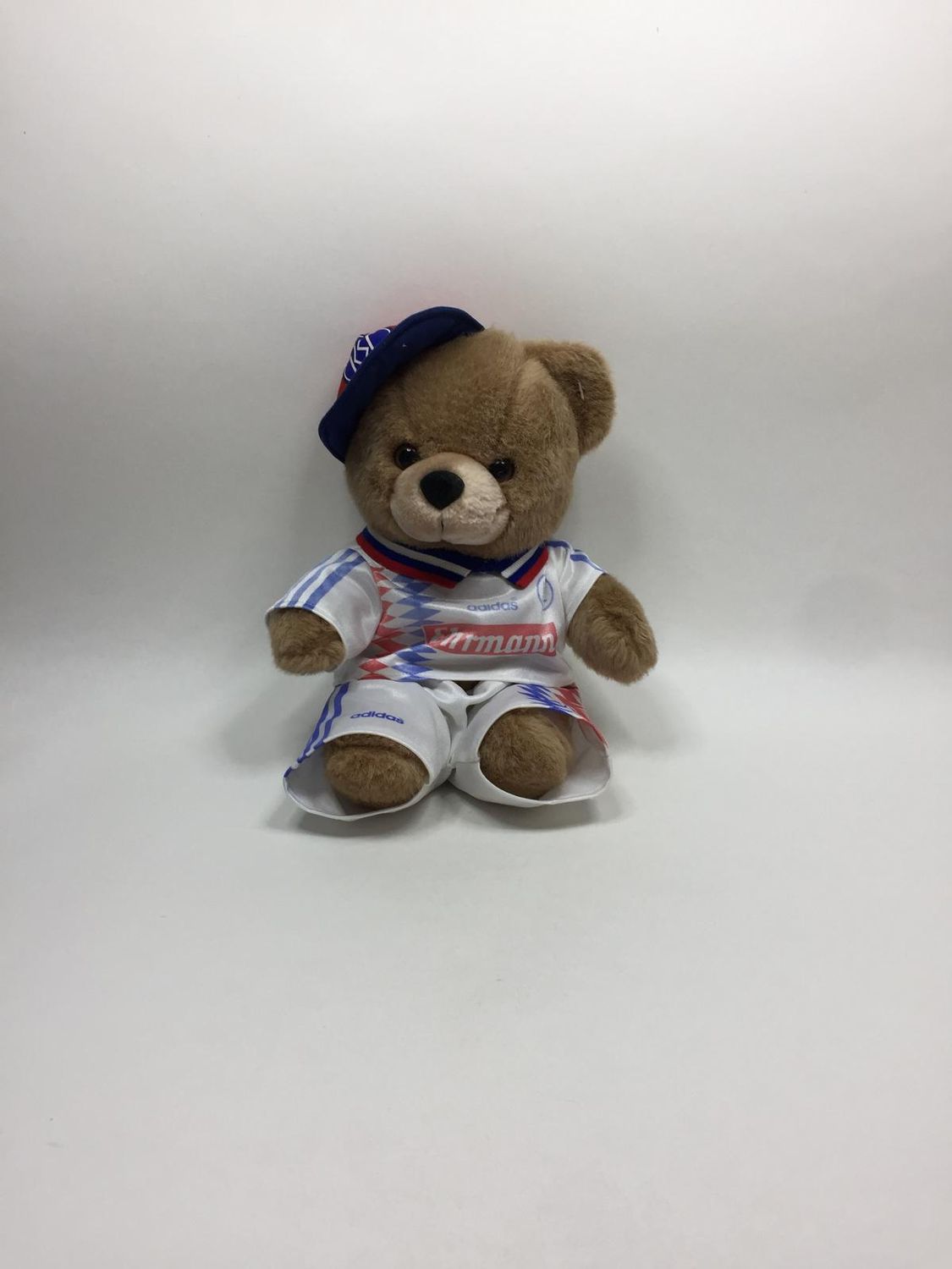 Teddy im KSC Trikot Knuffel stehend 35 cm selten