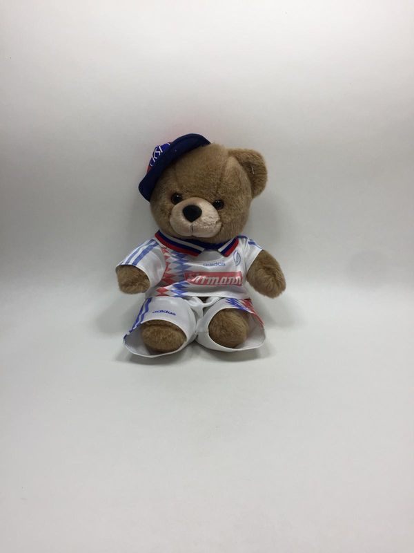 Teddy im KSC Trikot Knuffel stehend 35 cm selten