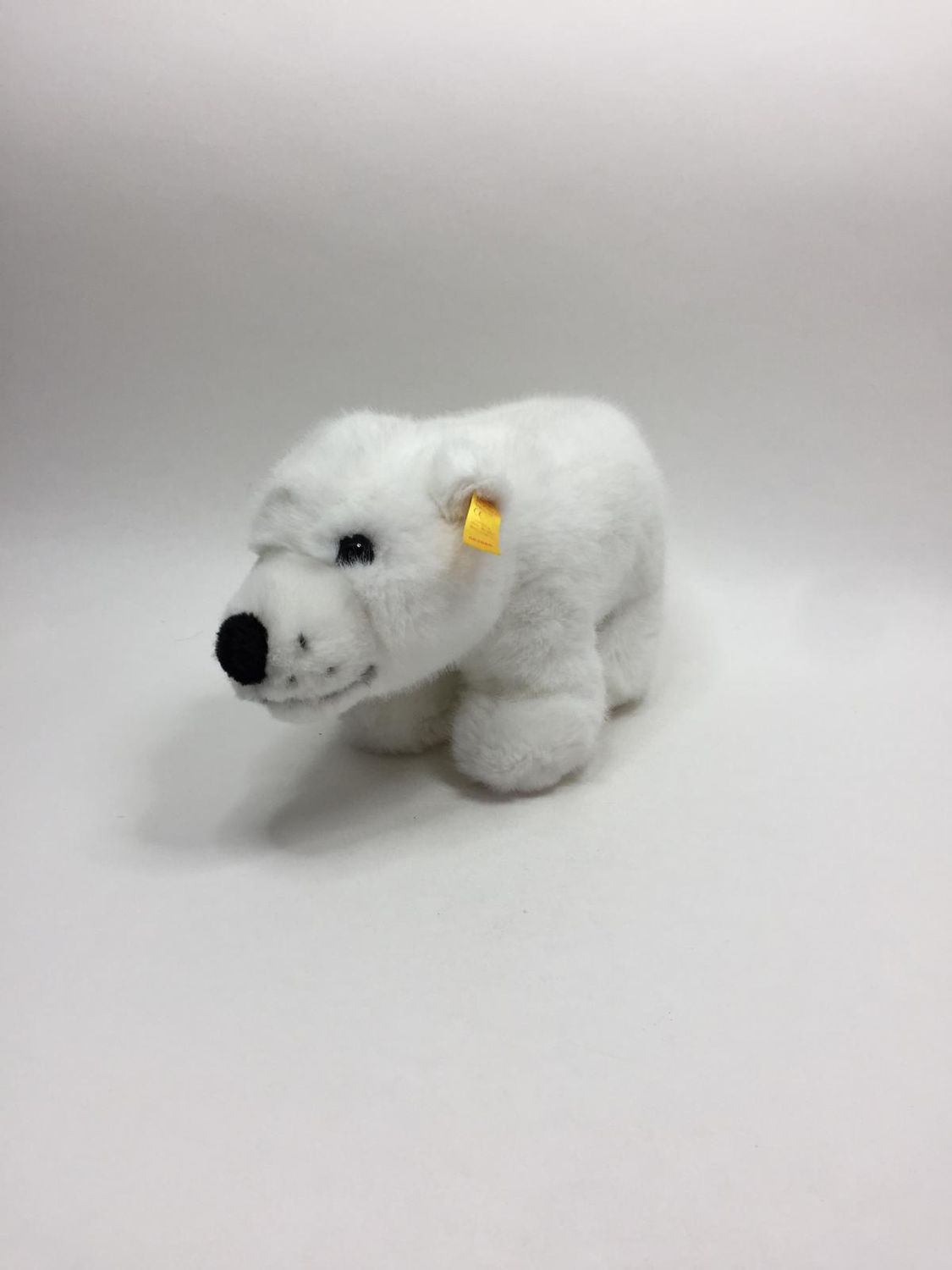 Steiff Eisbär Yuku 062889 mit Knopf und Fahne stehend 30 cm Sammlerstück
